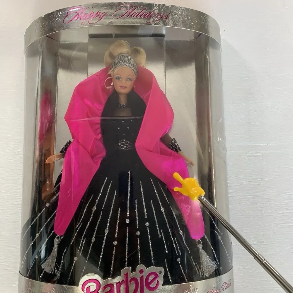 1998 Rare Happy Holidays Barbie with Multiple Print Errors But Bad Box